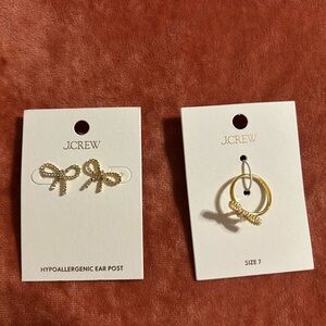 J. Crew Bow Earrings and Ring Set